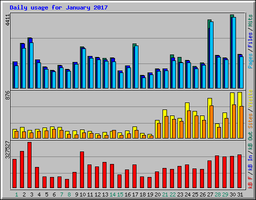 Daily usage for January 2017