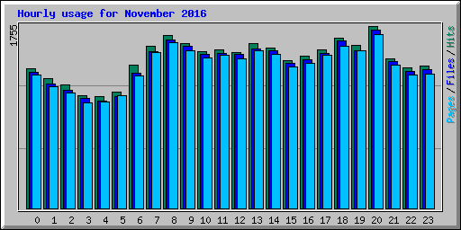 Hourly usage for November 2016