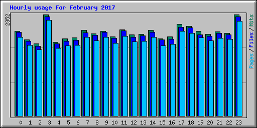 Hourly usage for February 2017
